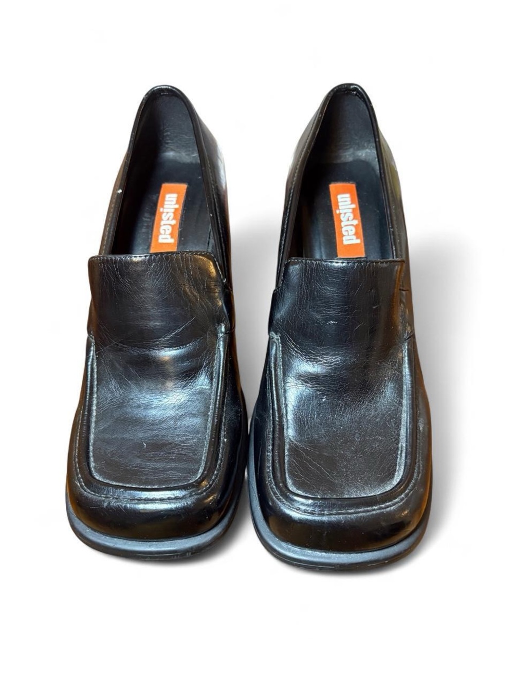 Y2K Vintage Unlisted Black Heeled Faux Leather Loafers